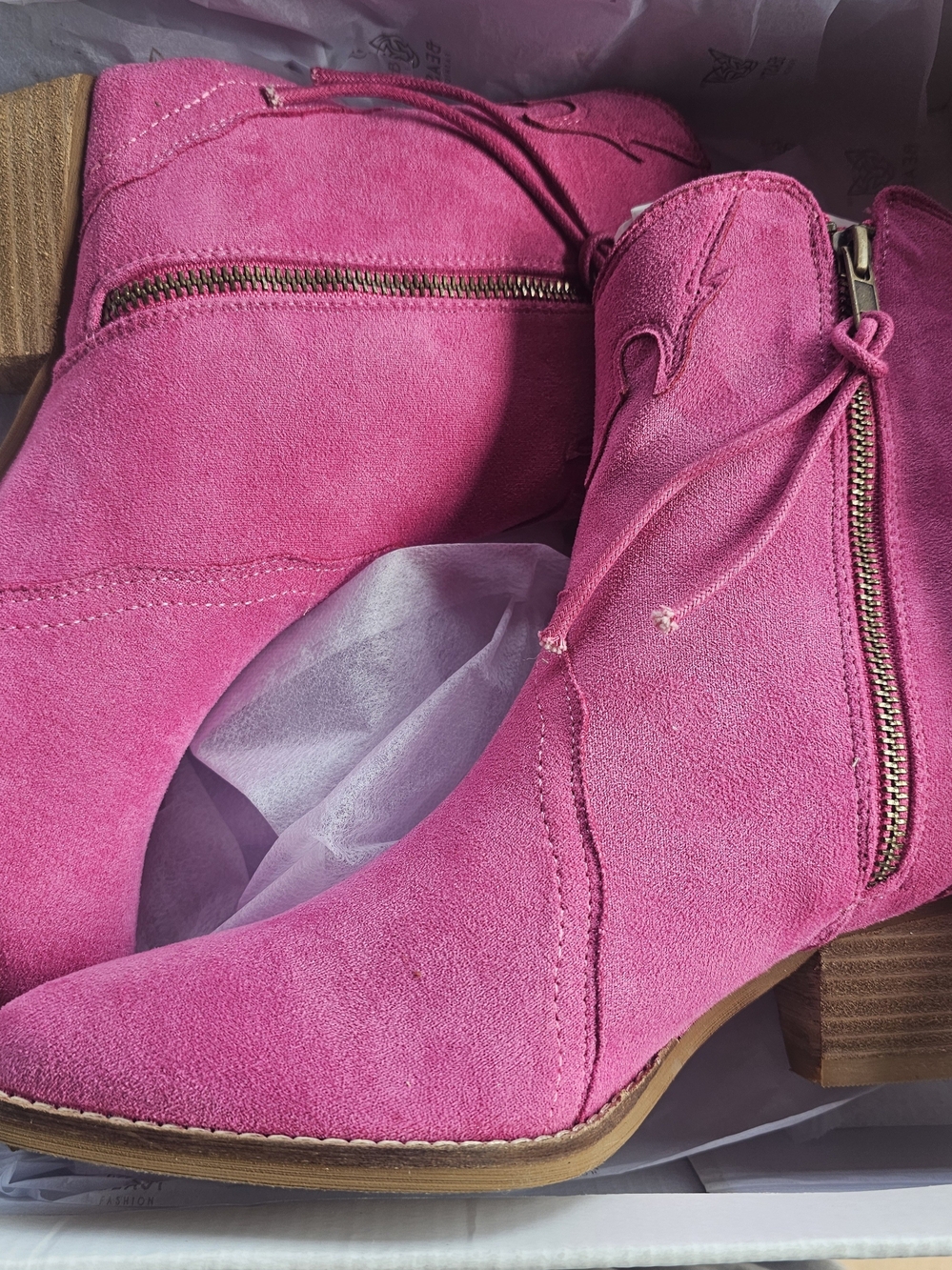 BEAST FASHION Hot Pink Suede Ankle Booties Sz 7.5